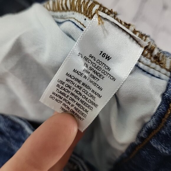 A.N.A Y2K High Rise Denim Maxi Skirt Pockets Womens Plus Sz 16W Stretch Jean - Picture 11 of 12